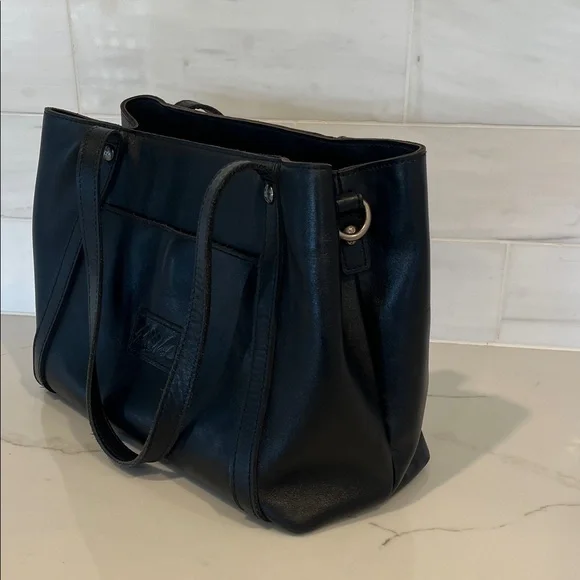 Patricia Nash Heritage Black Leather Chantilly Shoulder Satchel Tote Bag - Picture 5 of 16